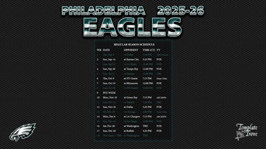 Philadelphia Eagles 2025-26 Wallpaper Schedule