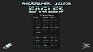 Philadelphia Eagles 2025-26 Wallpaper Schedule