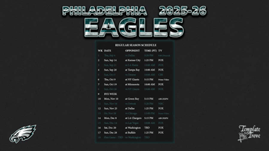 Philadelphia Eagles 2025-26 Wallpaper Schedule