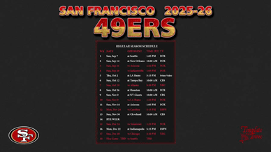 San Francisco 49ers 2025-26 Wallpaper Schedule