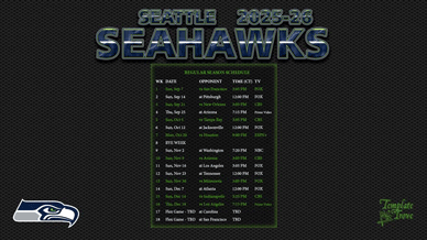 Seattle Seahawks 2025-26 Wallpaper Schedule