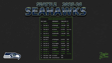 Seattle Seahawks 2025-26 Wallpaper Schedule