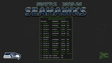 Seattle Seahawks 2025-26 Wallpaper Schedule