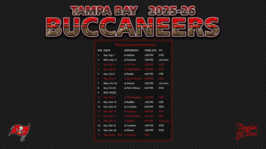 Tampa Bay Buccaneers 2025-26 Wallpaper Schedule