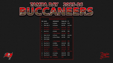 Tampa Bay Buccaneers 2025-26 Wallpaper Schedule