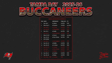Tampa Bay Buccaneers 2025-26 Wallpaper Schedule