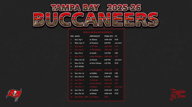 Tampa Bay Buccaneers 2025-26 Wallpaper Schedule