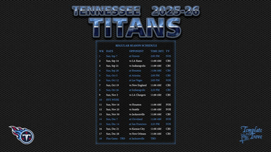 Tennessee Titans 2025-26 Wallpaper Schedule