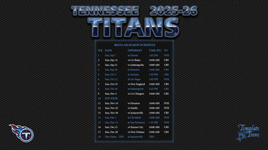 Tennessee Titans 2025-26 Wallpaper Schedule