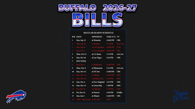 Buffalo Bills 2026-27 Wallpaper Schedule