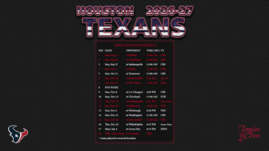 Houston Texans 2026-27 Wallpaper Schedule