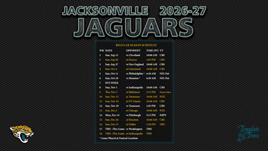 Jacksonville Jaguars 2026-27 Wallpaper Schedule