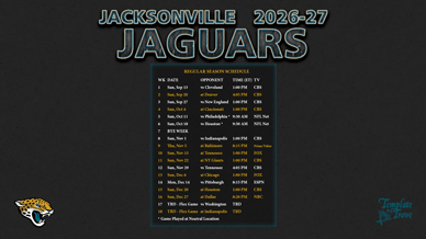 Jacksonville Jaguars 2026-27 Wallpaper Schedule
