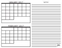 2017 - 2 Month Calendar