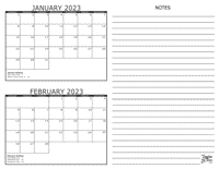 2023 - 2 Month Calendar
