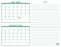2 Month Calendar - 2024