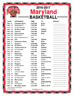 Printable 2016-2017 Maryland Terrapins Basketball Schedule
