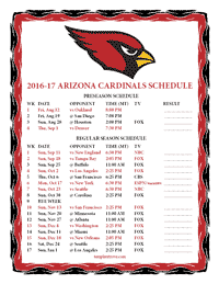 Arizona Cardinals 2016-2017 Schedule