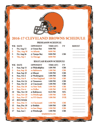 Cleveland Browns 2016-2017 Schedule