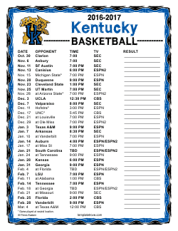 2016-17 College Basketball Schedules