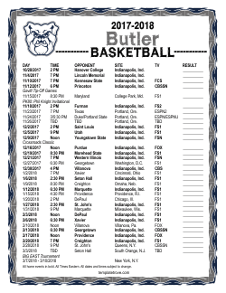 2017-2018 Clemson Tigers Basketball Schedule