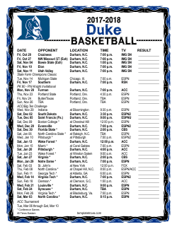 2017-2018 Duke Blue Devils Basketball Schedule