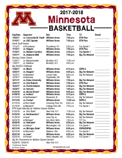 2017-2018 Minnesota Golden Gophers Basketball Schedule