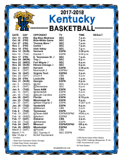 2017-18 College Basketball Schedules