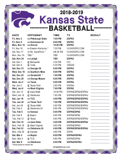 schedule kansas basketball state printable wildcats college schedules print jayhawks