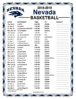 2018-2019 Nevada Wolf Pack Basketball Schedule