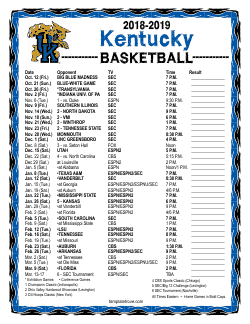 2018-19 College Basketball Schedules