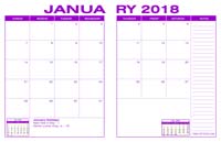 2018 Desk Calendar - Purple
