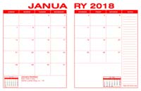 2018 Desk Calendar - Red