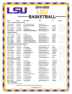 2019-2020 LSU Tigers Basketball Schedule