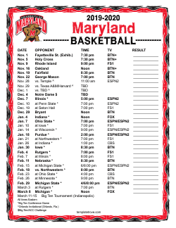 2019-2020 Maryland Terrapins Basketball Schedule