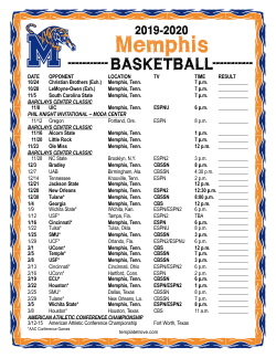 Printable 2019-20 Memphis Tigers Basketball Schedule