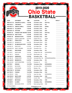 Printable 2019-20 Ohio State Buckeyes Basketball Schedule