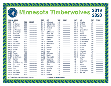 2019-20 Printable Minnesota Timberwolves Schedule - Central Times