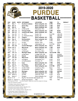 Printable 2019-20 Purdue Boilermakers Basketball Schedule