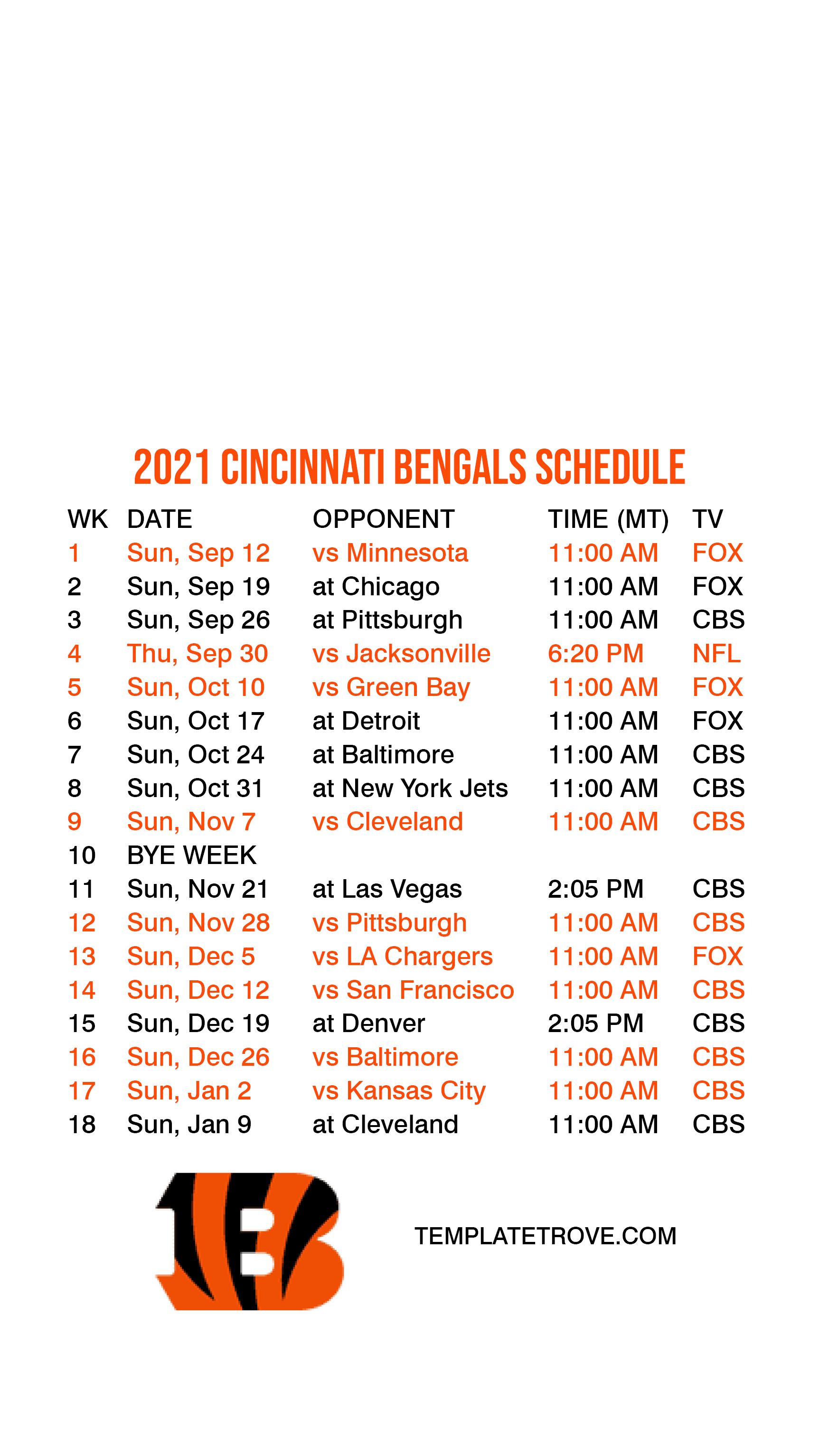 20212022 Cincinnati Bengals Lock Screen Schedule for iPhone 678 Plus