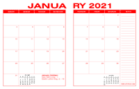 2021 Desk Calendar - Red