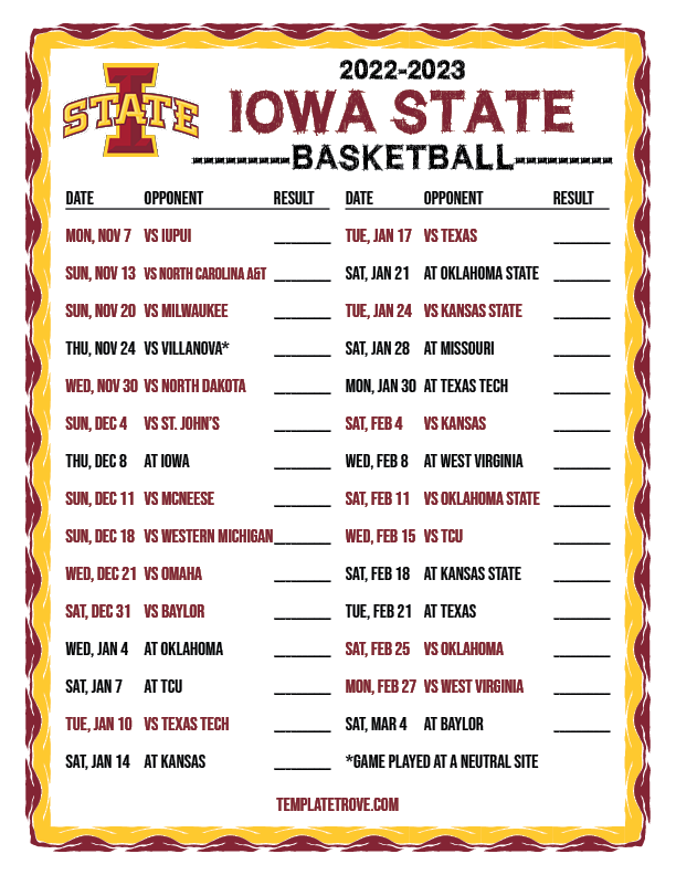 2022 2023 College Basketball Schedules Big 12 2022 2023 College Basketball Schedules Big 12