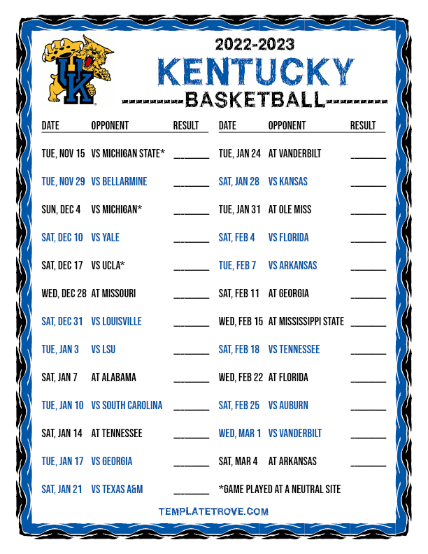 20222023 College Basketball Schedules SEC
