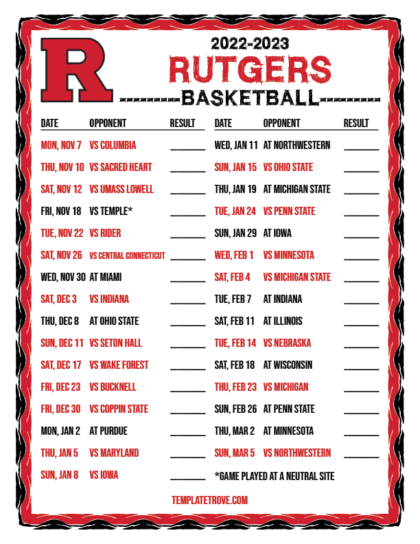 20222023 College Basketball Schedules Big Ten