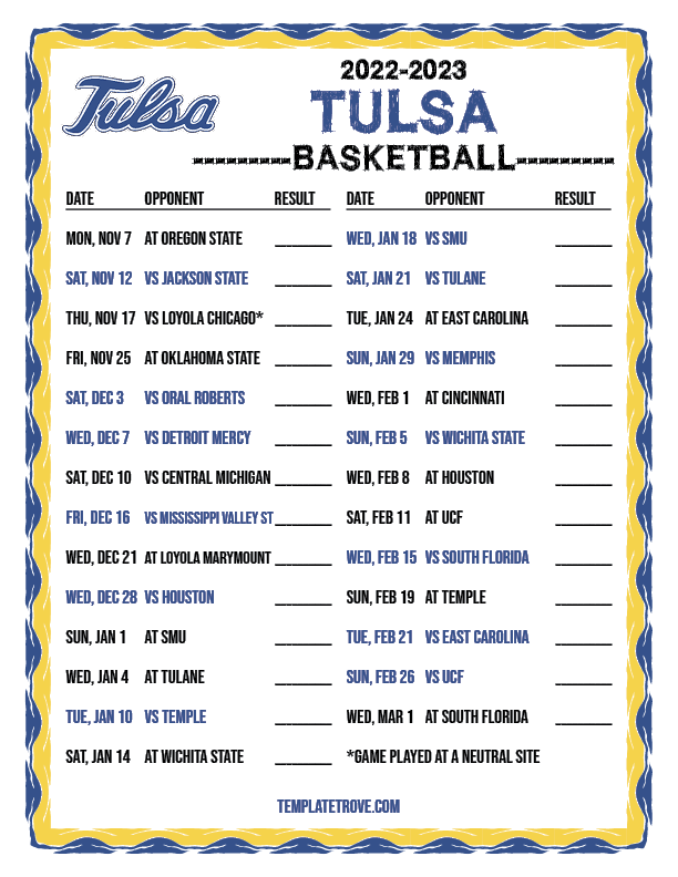 2022-2023 College Basketball Schedules - American Conference