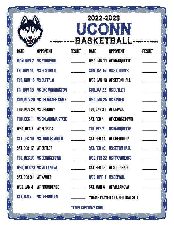 Uconn Women's Basketball Schedule 202424 Talya Shalna