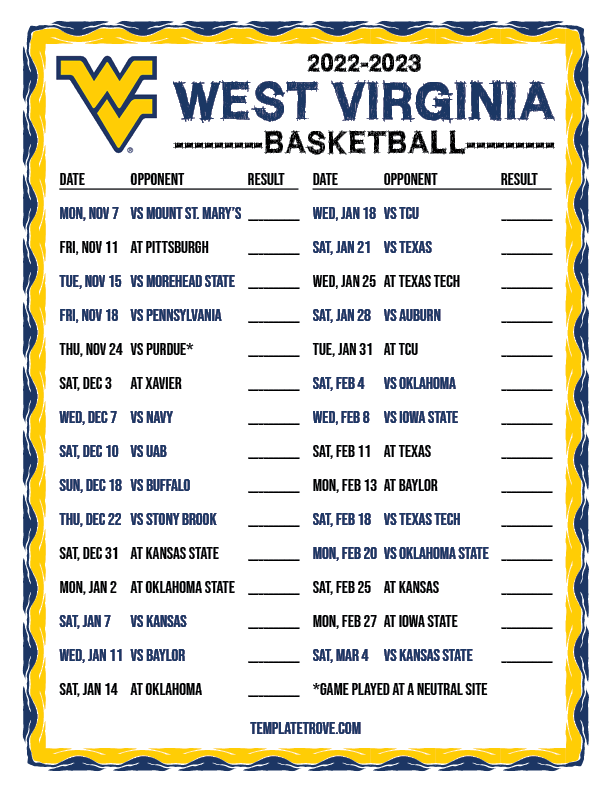 Wvu 2024 Academic Calendar - Printable Calendar 2023