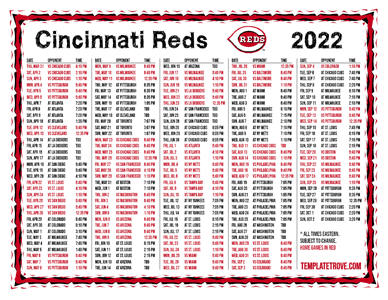2022 Major League Baseball Schedules