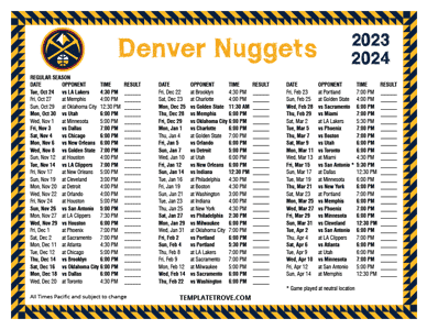 2023-24 NBA Schedules