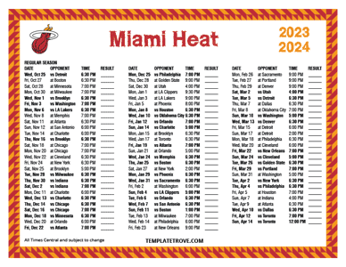 2023-24 Printable Miami Heat Schedule - Central Times